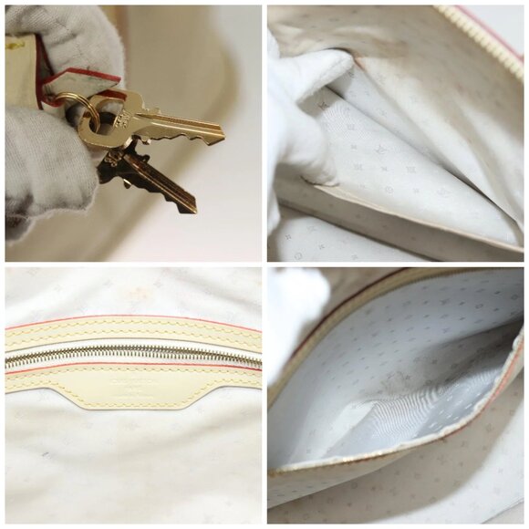 LOUIS VUITTON Suhari Lockit MM Hand Bag Leather White M91874 LV Auth sw1347 - Picture 16 of 16